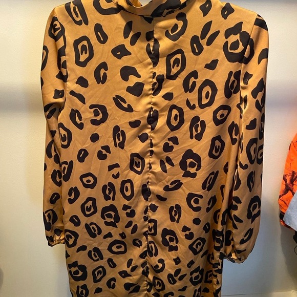 Who what wear dress tunic leopard print knee length small side tie - Picture 2 of 8